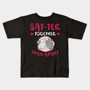 Valentine's Day Cuddling Cute Bats Couple Kids T-Shirt